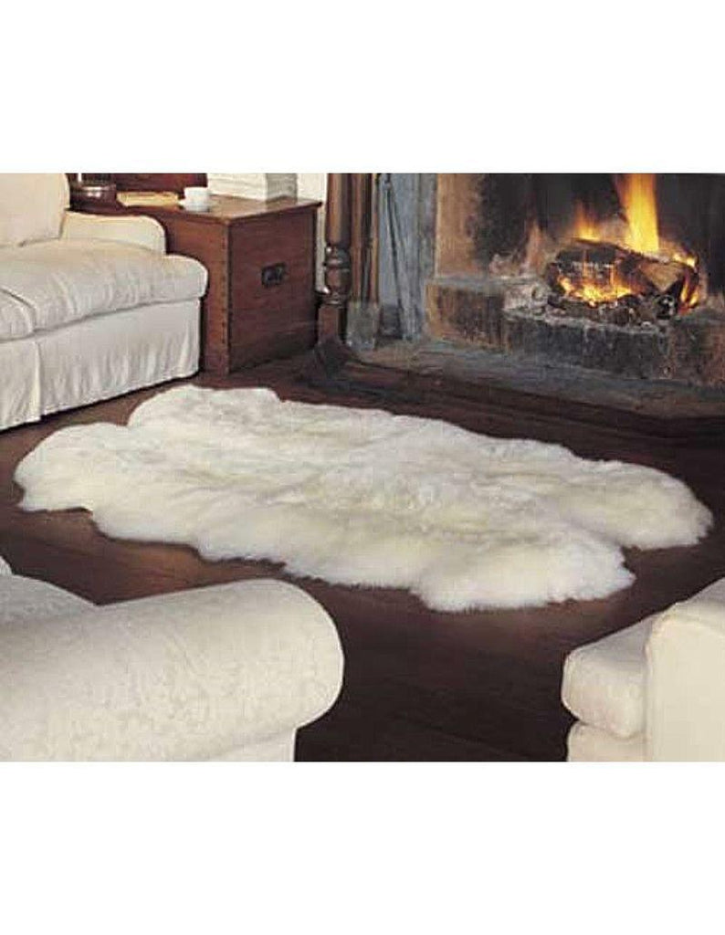 Quad Long Wool Sheepskin Rug